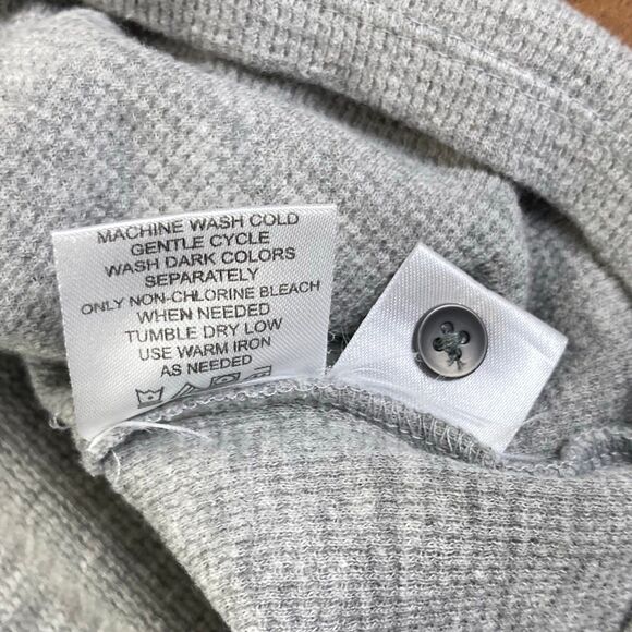 North Rivers Outfitters Sz Small Thermal Top Gray Half Button Shirt Babydoll - Picture 7 of 8